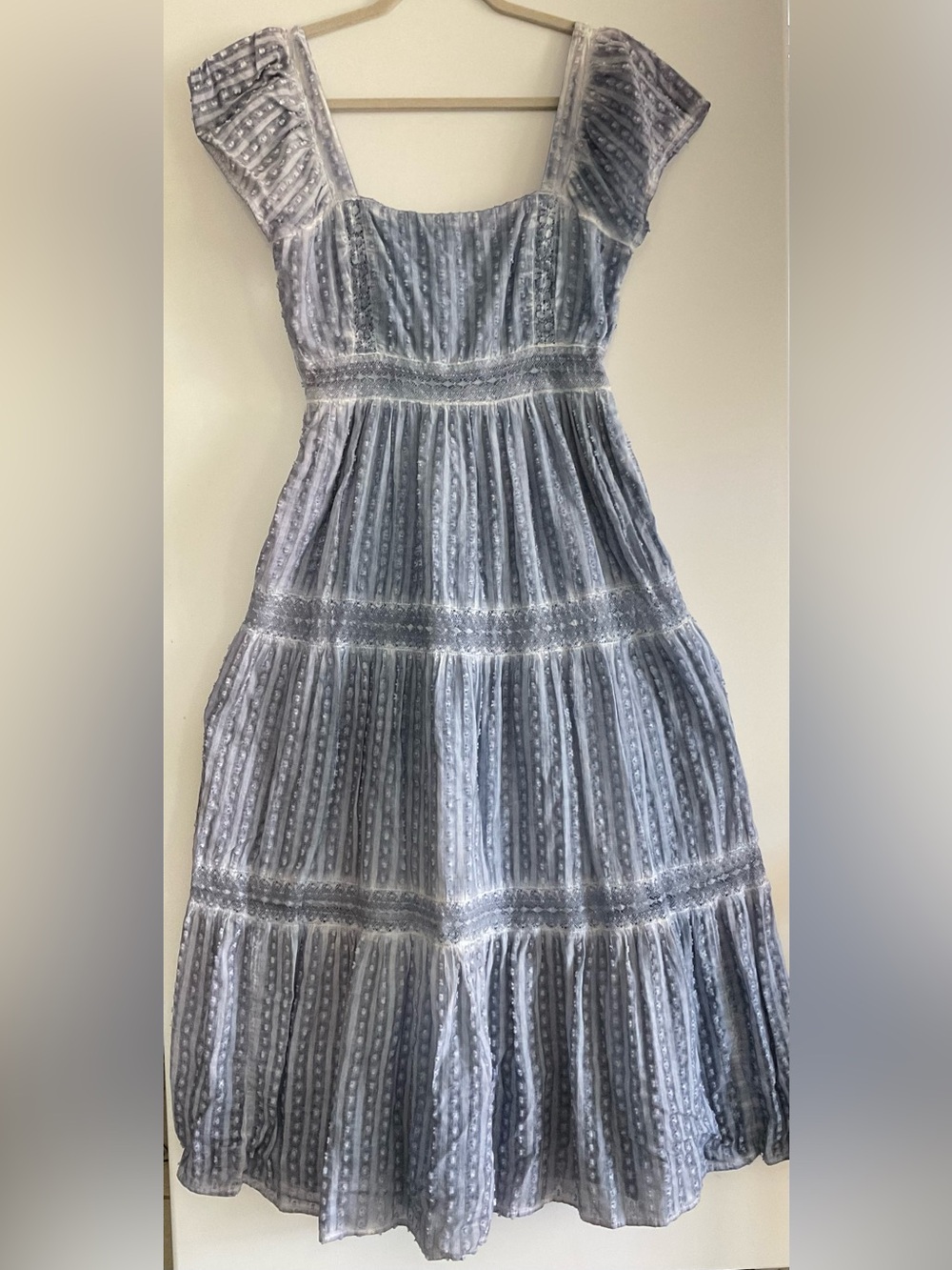 American Eagle Outfitters Light Blue Backless Maxi Dress with Tie Back